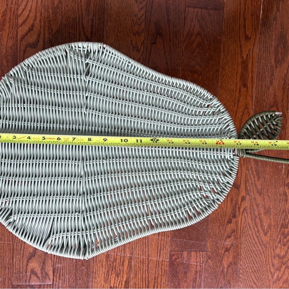 Hanging Green Wicker Basket